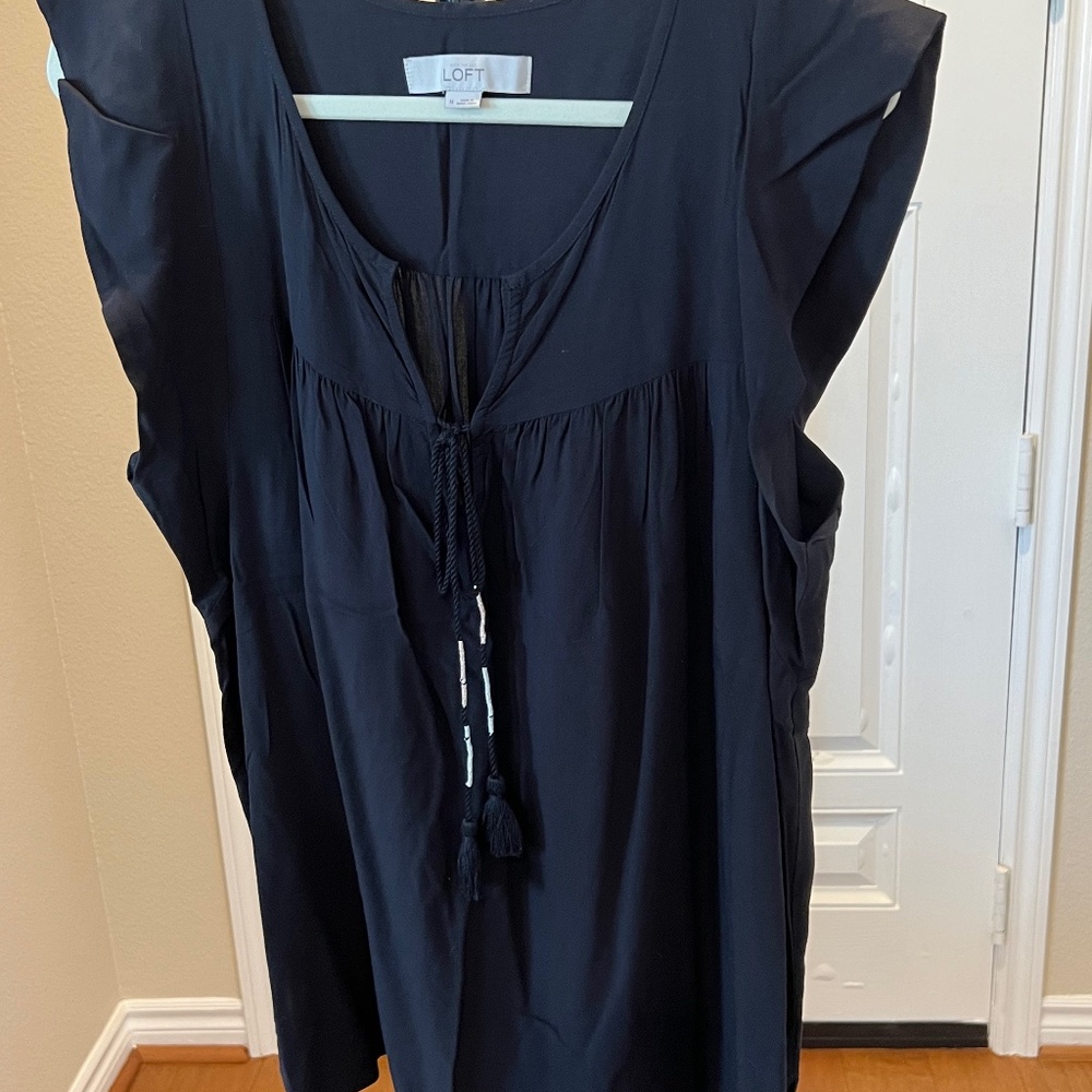 Ann Taylor LOFT Blouse, Black, Size Medium